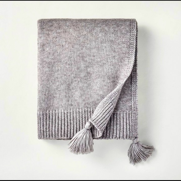 Hearth & Hand Other - Hearth & Hand Blanket+Throw+Gray+Tassel+Decorate